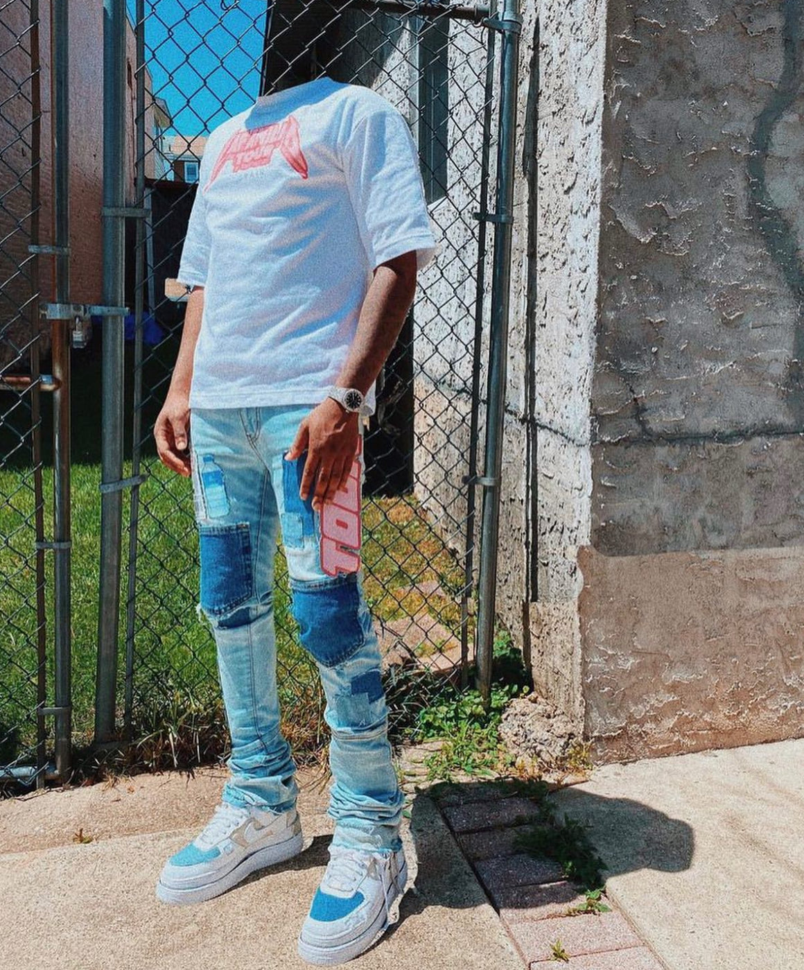 TOUR PATCHWORK STACKED DENIM My Store