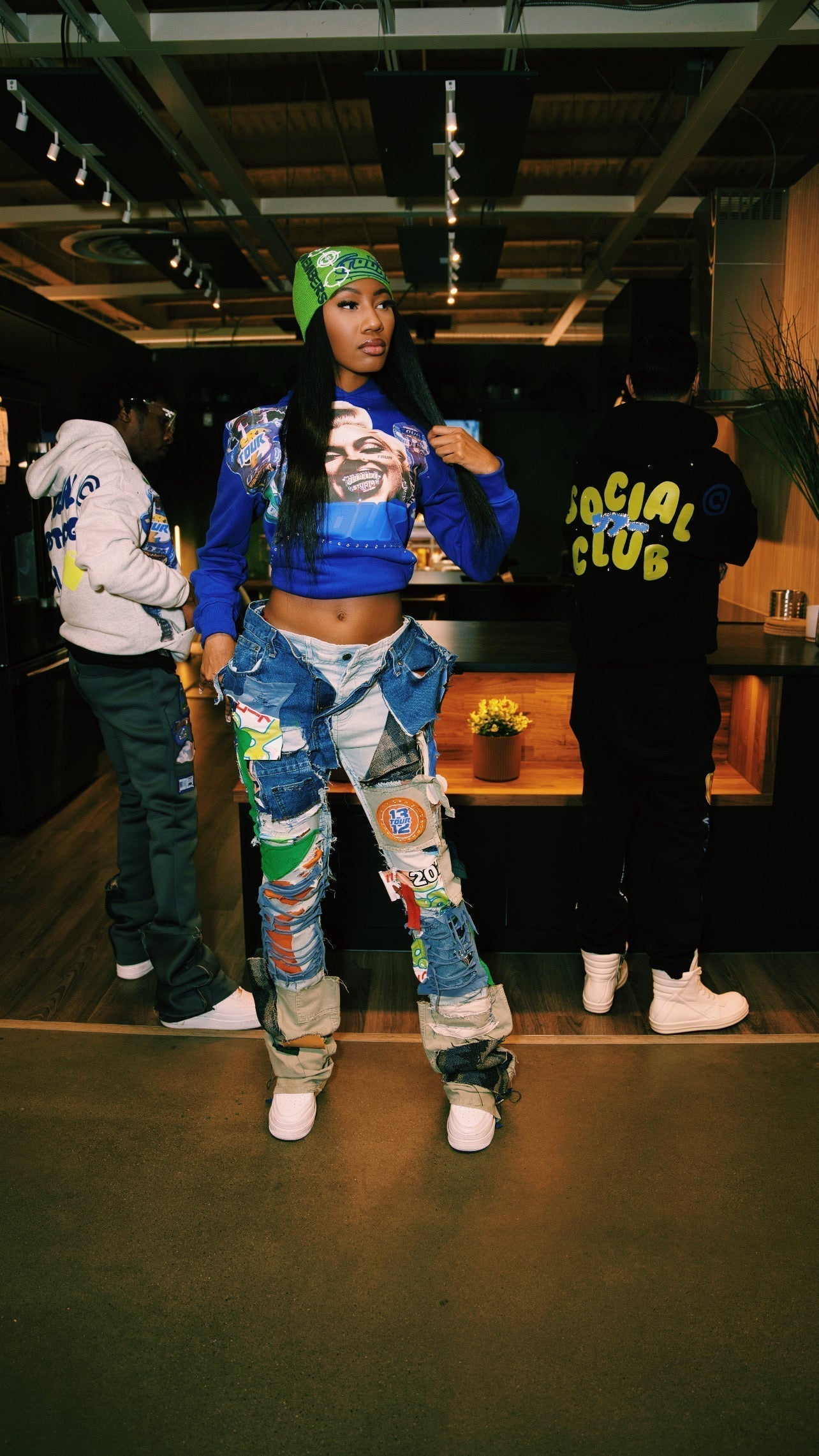 Marilyn Monroe Bust Down Pull Over Royal [ UNISEX ] My Store